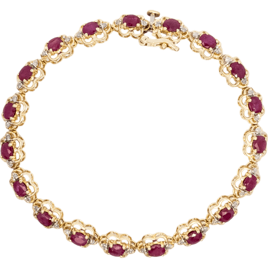  Bracelet 14k Yellow Gold with 0.38 Total Carats of Diamonds