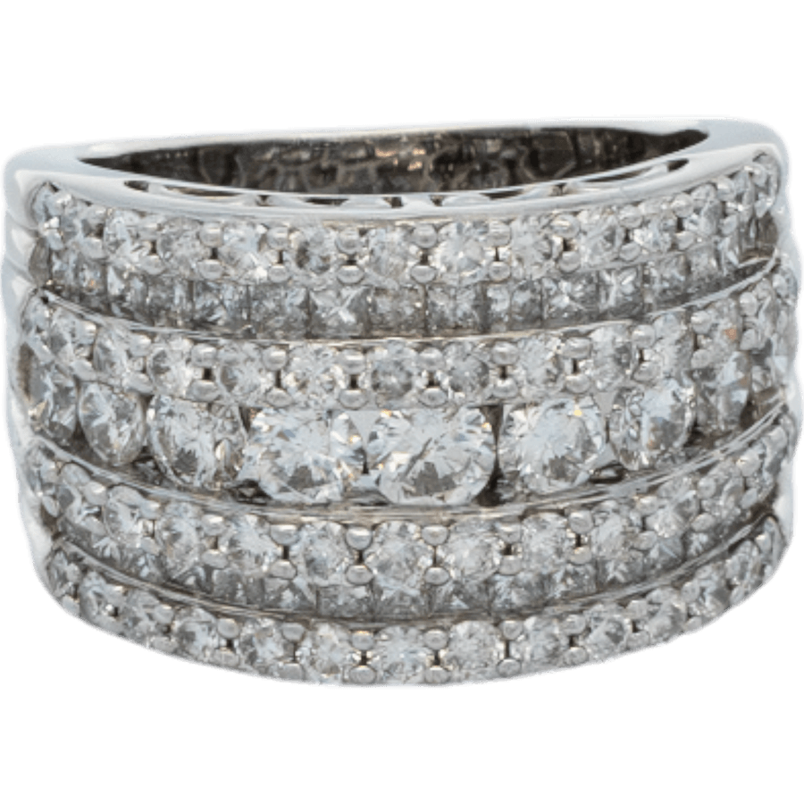  Ring 14k White Gold with 2.58 Total Carats of Diamonds