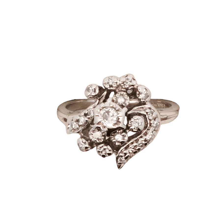  Ring 14k White Gold with 0.45 Total Carats of Diamonds