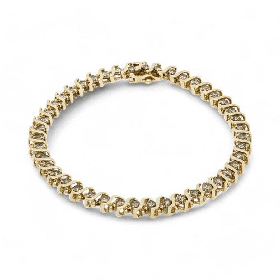  Bracelet 10k Yellow Gold with 2.15 Carats of Diamonds