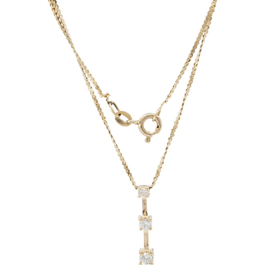  Necklace 14k Yellow Gold with 0.27 Carats of Diamonds