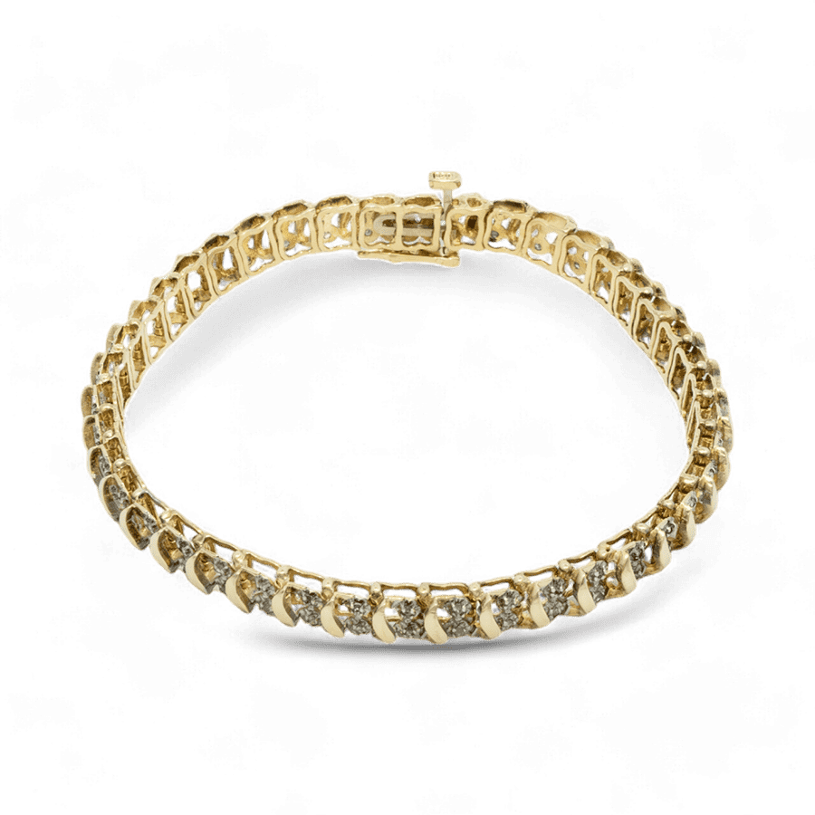  Bracelet 10k Yellow Gold with 0.336 Carats of Diamonds