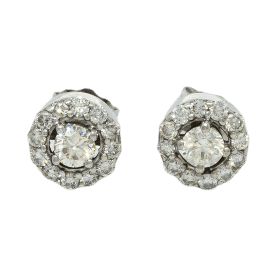  Earrings 14k White Gold with 0.48 Carats of Diamonds