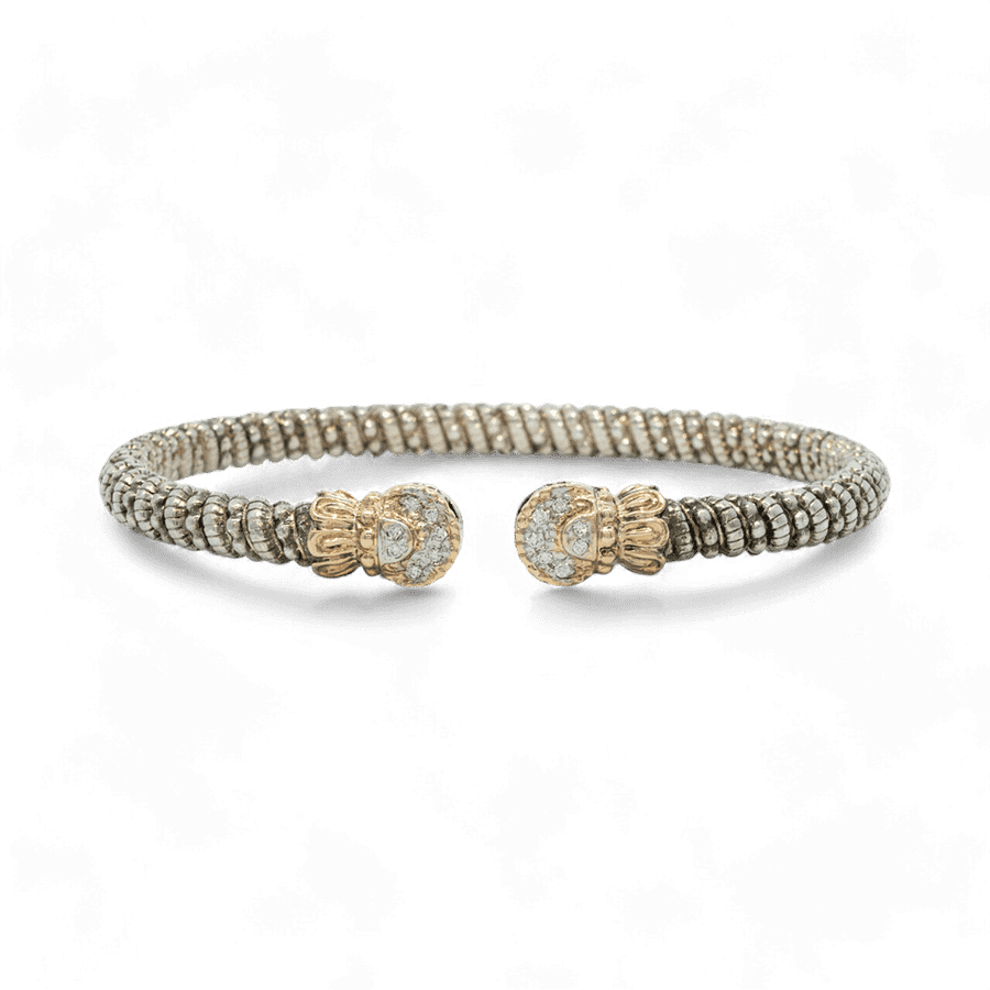 VAHAN Vahan Silver Bracelet with 0.14 Carats of Diamonds