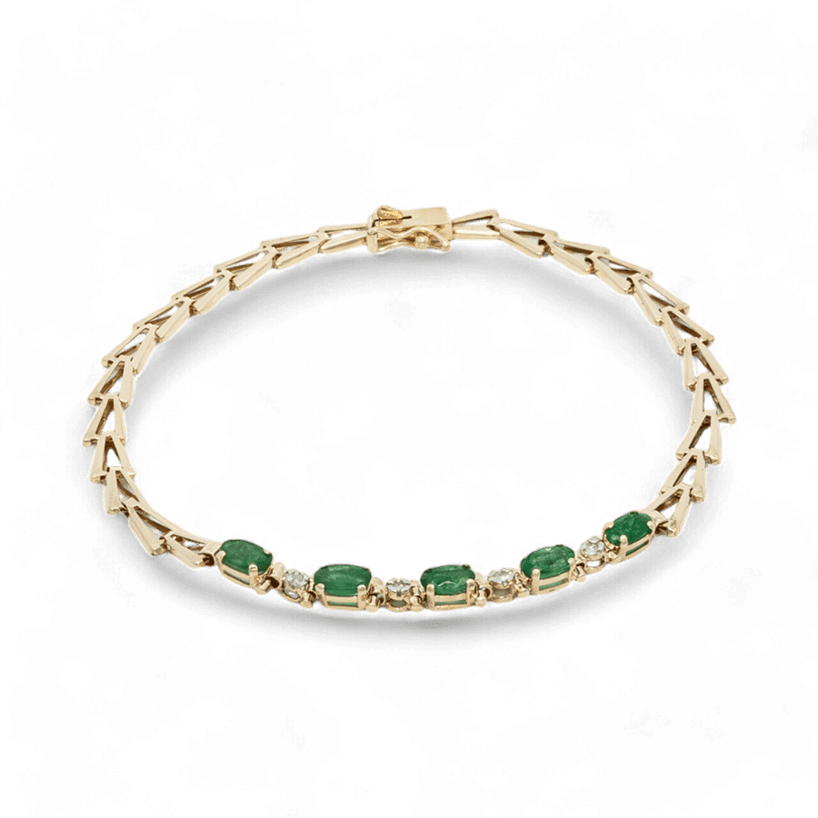  Bracelet 10k Yellow Gold with 0.08 Carats of Diamonds