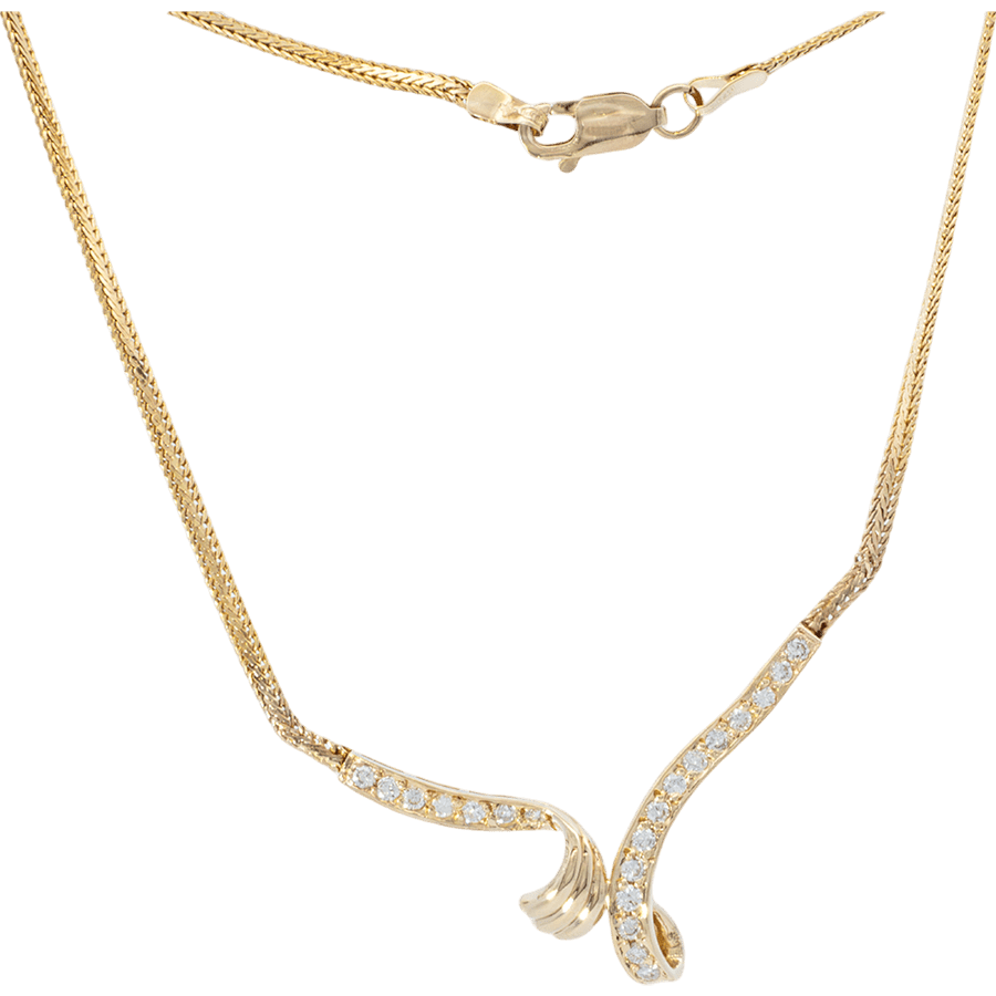  Necklace 14k Yellow Gold with 0.63 Carats of Diamonds