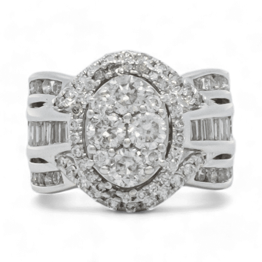  Ring 14k White Gold with 2.4 Total Carats of Diamonds