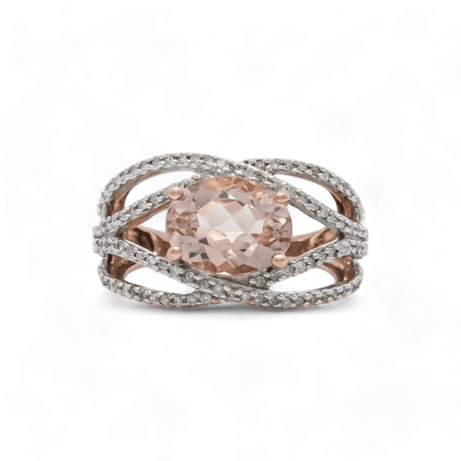  Ring 10k Rose Gold With 0.536 Carats Of Diamonds