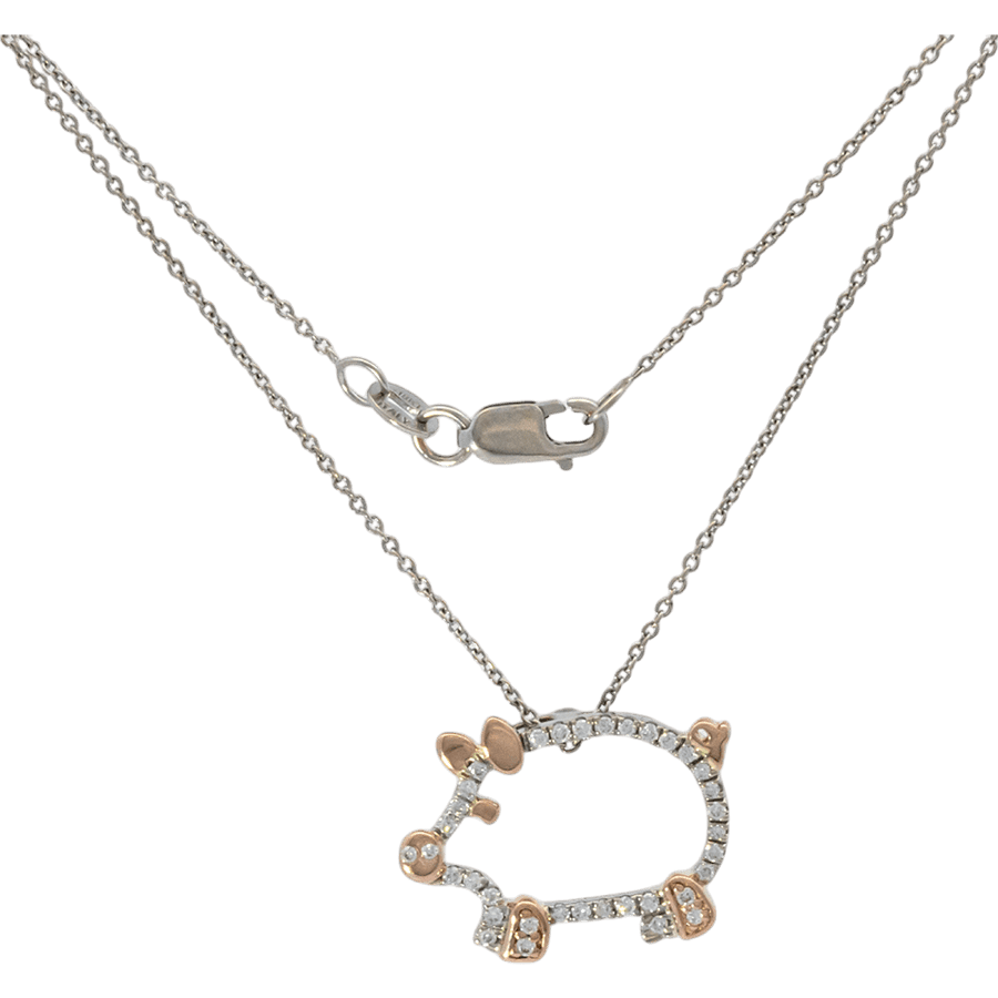  Necklace 18K White Gold With 0.24 Carats Of Diamonds