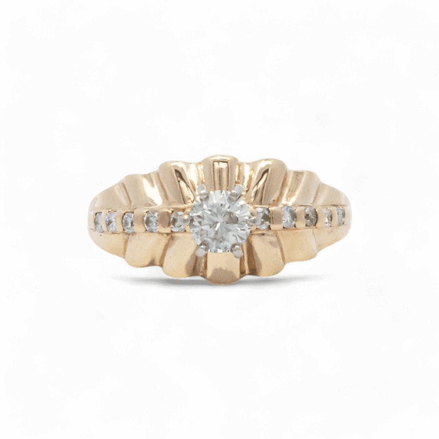  Ring 14K Yellow Gold With 0.67 Carats Of Diamonds