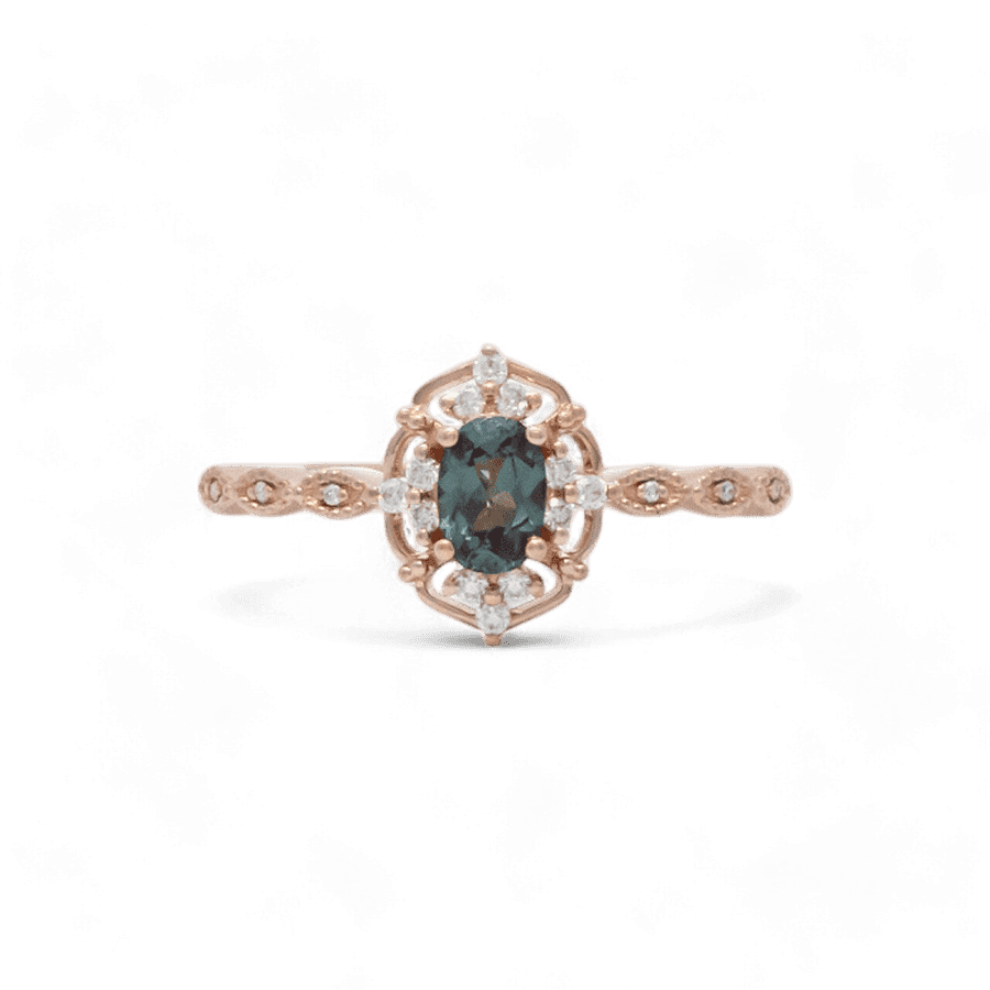  Ring 14K Rose Gold With 0.18 Carats Of Diamonds