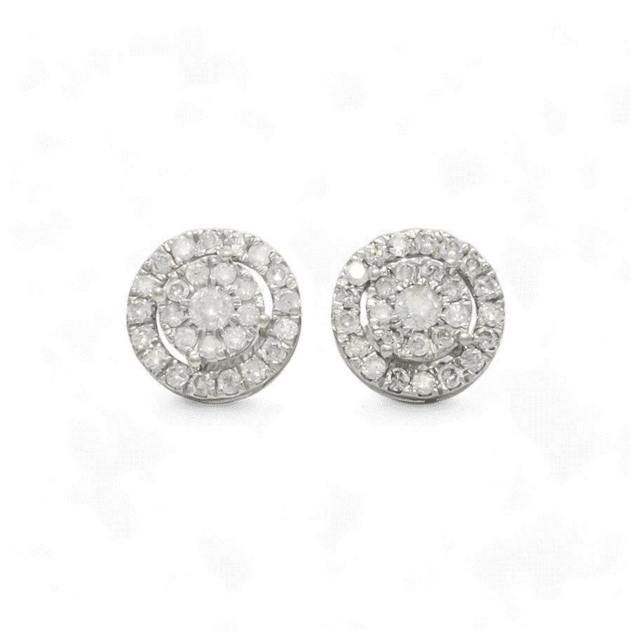  Earrings 10K White Gold With 1.16 Carats Of Diamonds