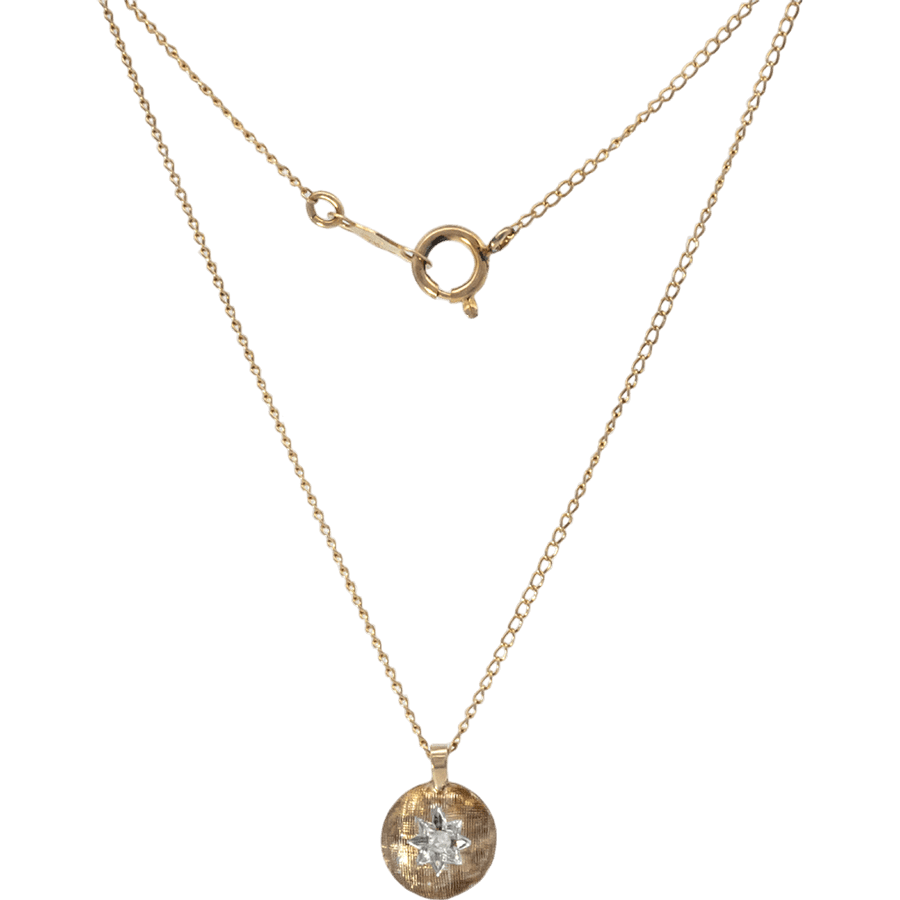  Necklace 14K Yellow Gold With 0.1 Carats Of Diamonds