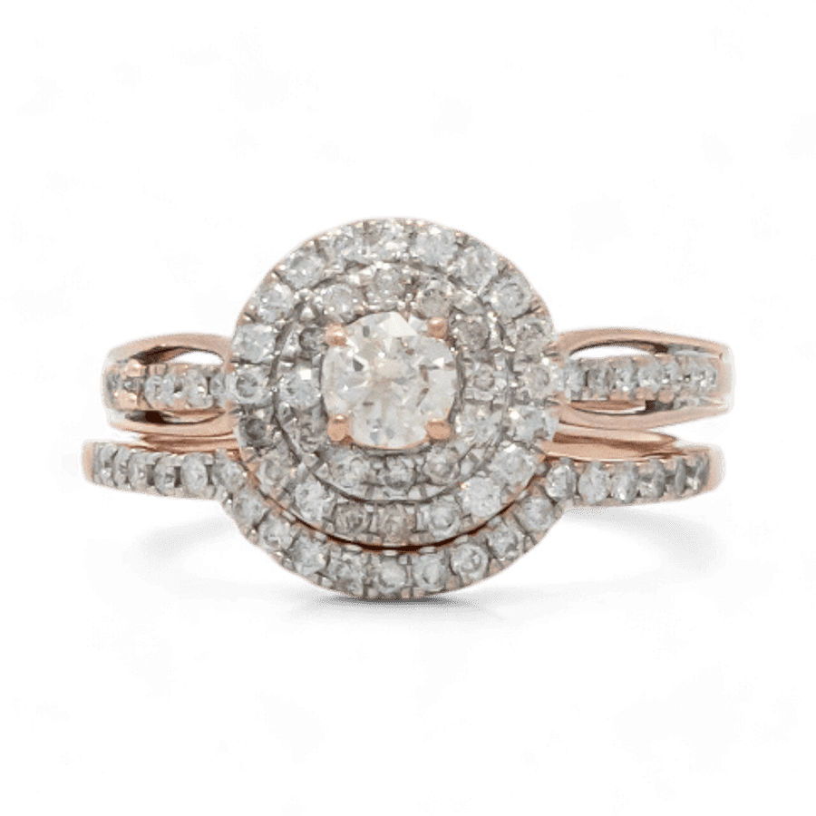  Ring 14k Rose Gold with 1.01 Total Carats of Diamonds