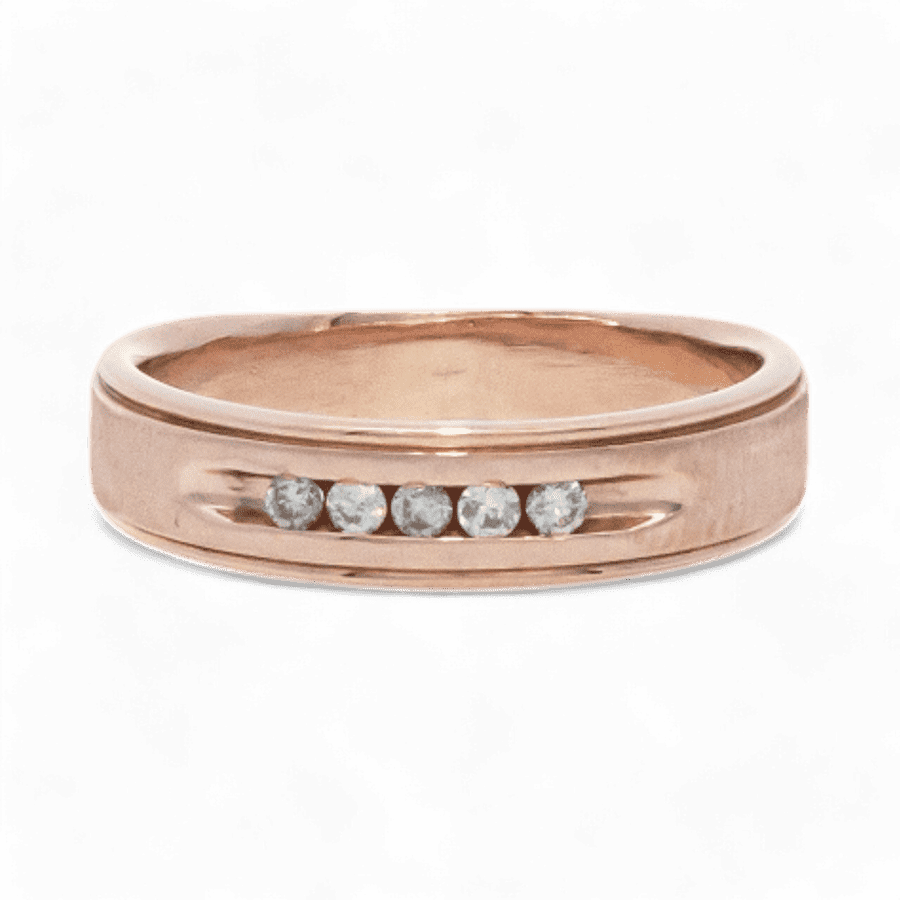  Ring 10k Rose Gold with 0.15 Total Carats of Diamonds