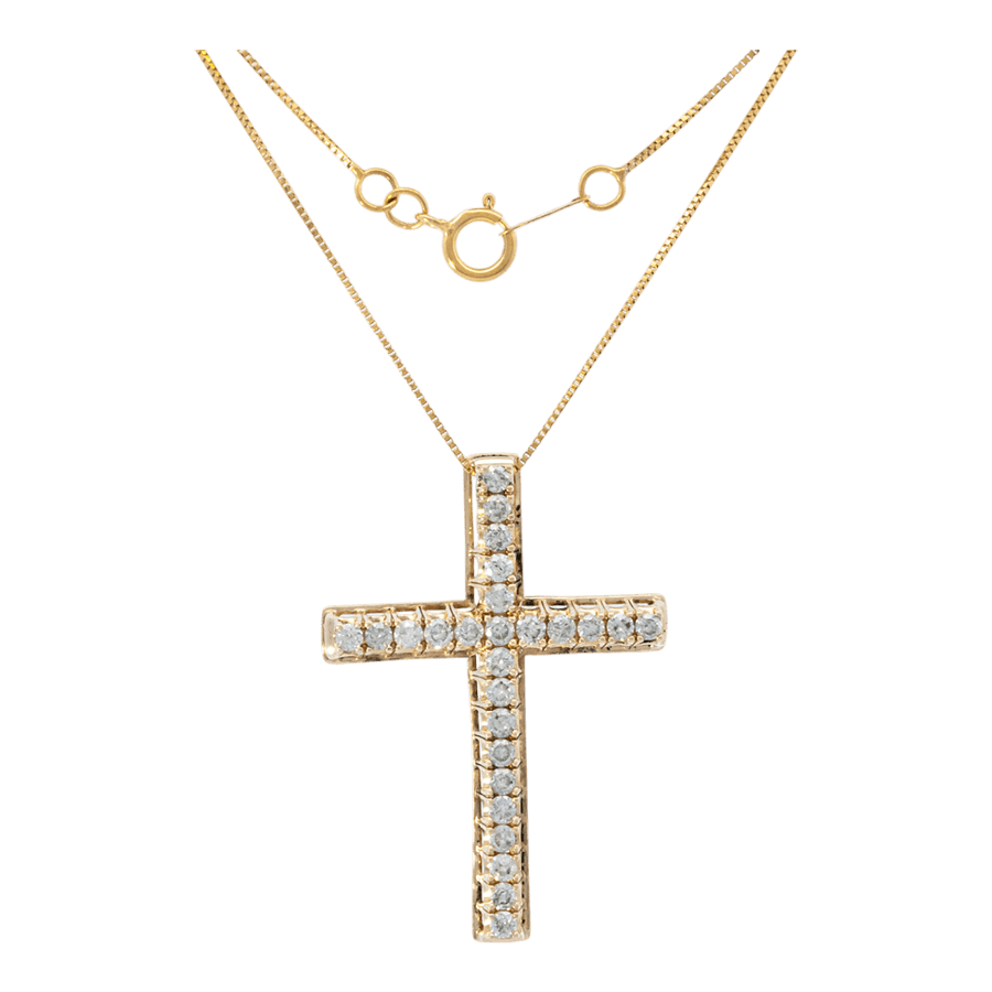  Necklace 14k Yellow Gold with 1.04 Carats of Diamonds