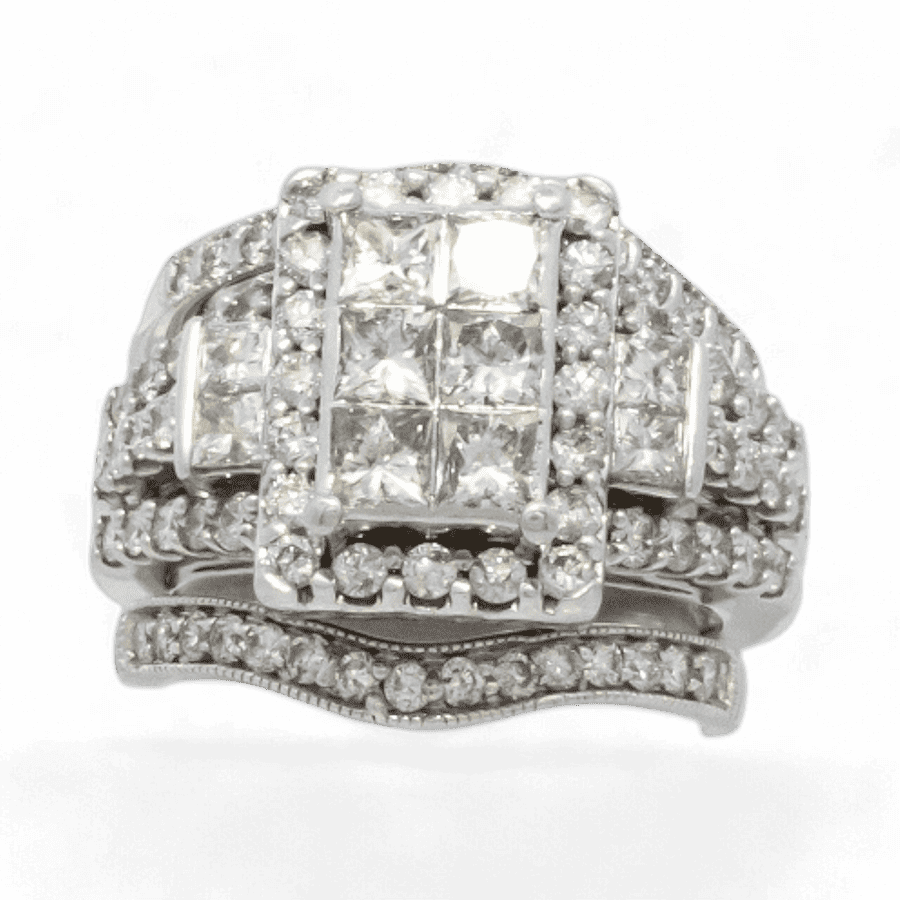  Ring 14k White Gold with 2.86 Total Carats of Diamonds