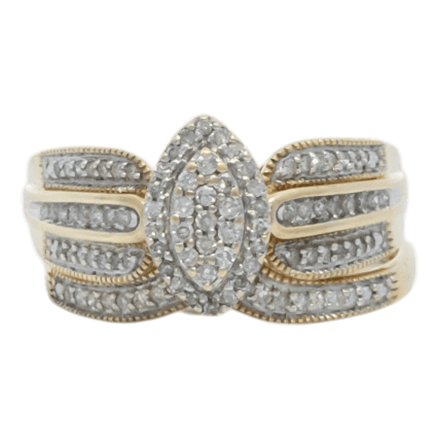  Ring 10k Yellow Gold with 0.36 Carats of Diamonds