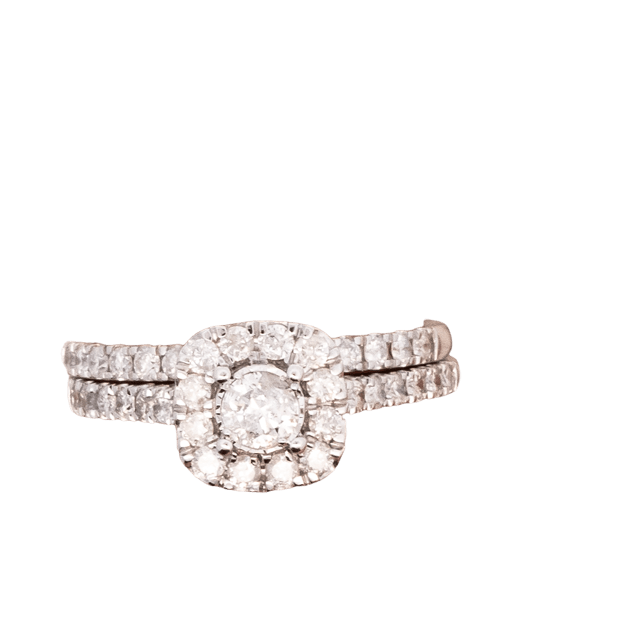  Ring 10k White Gold with 1.1 Total Carats of Diamonds