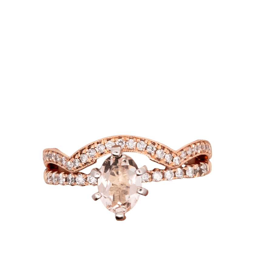  Ring 14k Rose Gold with 0.275 Total Carats of Diamonds