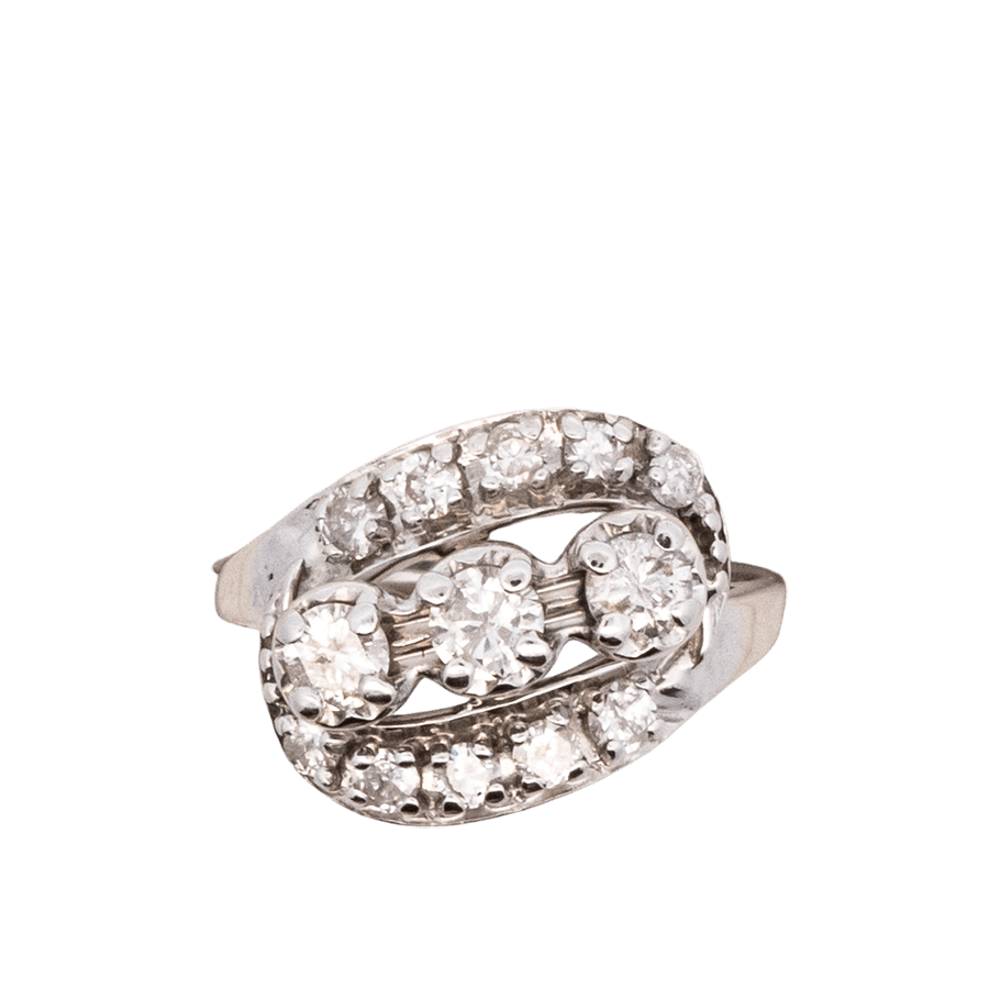  Ring 14k White Gold with 1.1 Total Carats of Diamonds