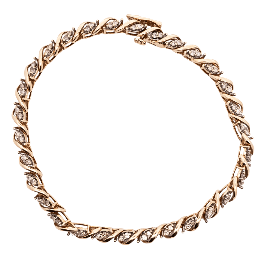  Bracelet 10k Yellow Gold with 1.2 Total Carats of Diamonds