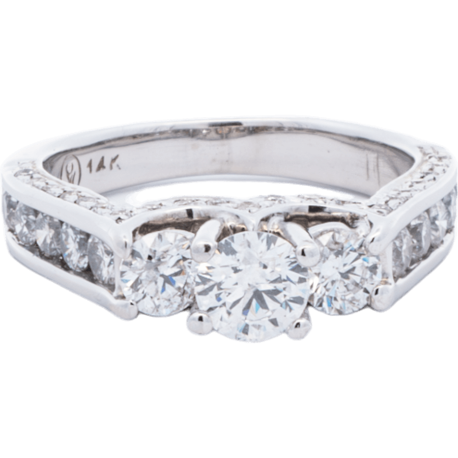  Ring 14k White Gold 58 Diamonds