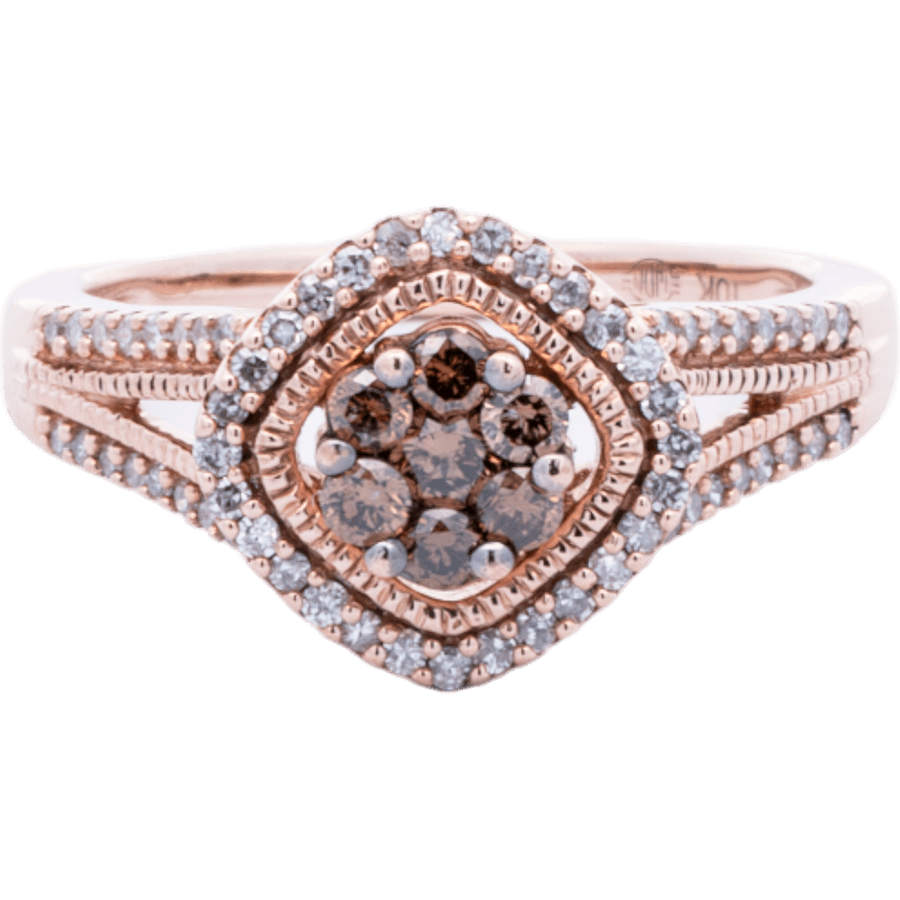  Ring 10k Rose Gold 69 Diamonds