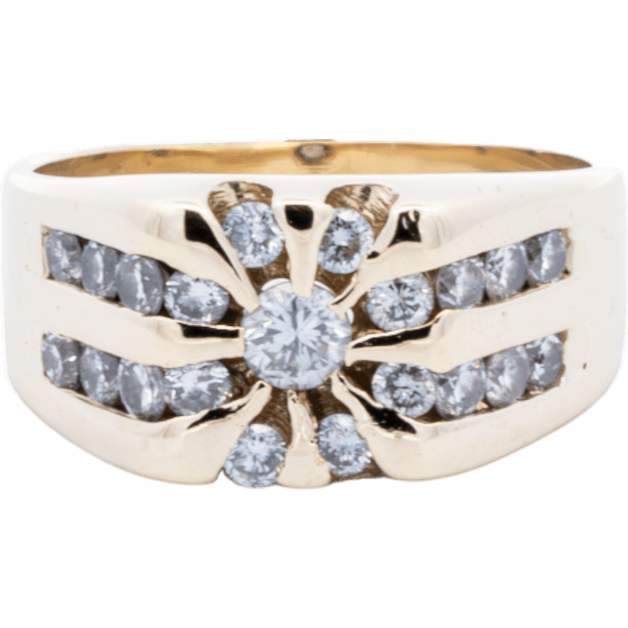  Ring 14k White Gold 21 Diamonds