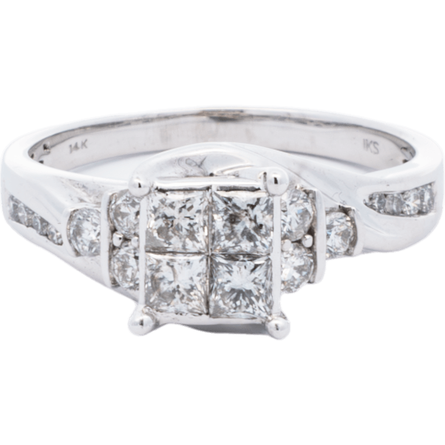 Picture of  Ring 14k White Gold 16 Diamonds