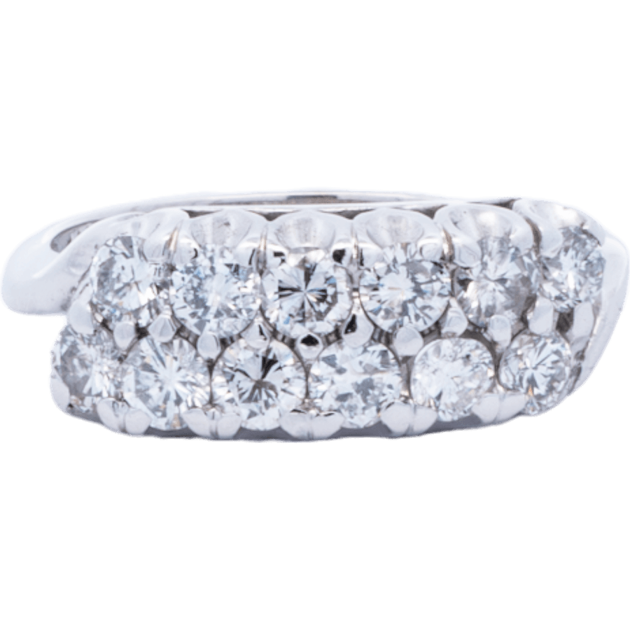  Ring 14k White Gold 12 Diamonds