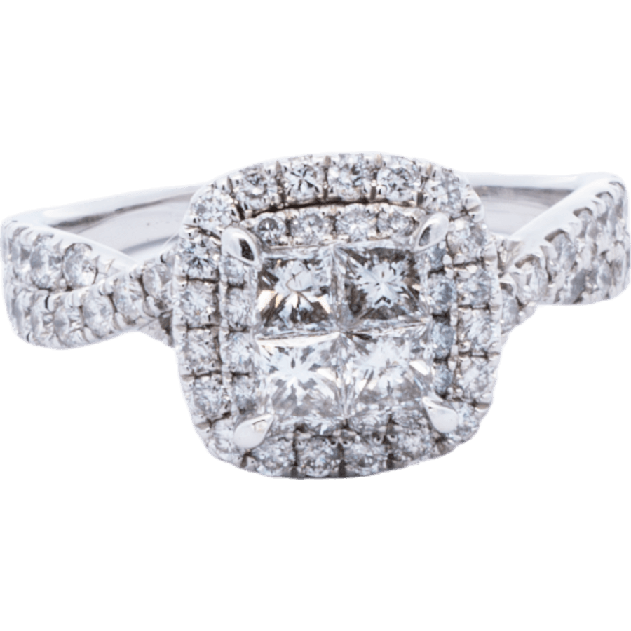  Ring 14k White Gold 68 Diamonds