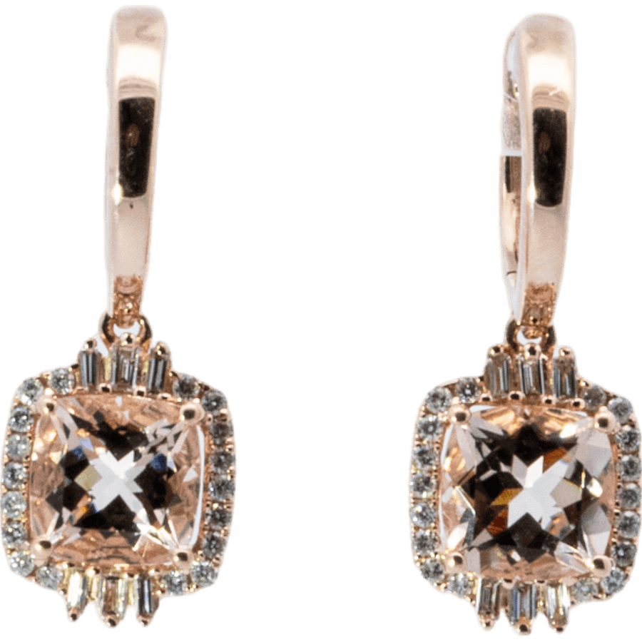  Earrings 14k Rose Gold with 0.48 Carats of Diamond