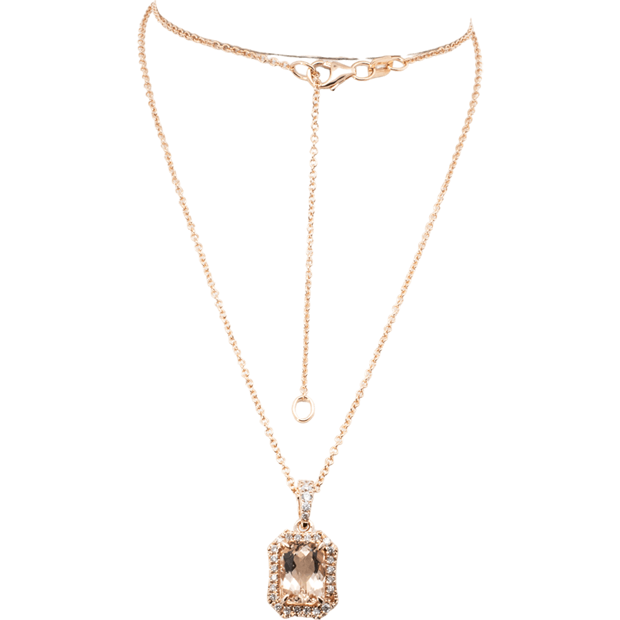  Necklace 14k Rose Gold with 0.3 Carats of Diamond