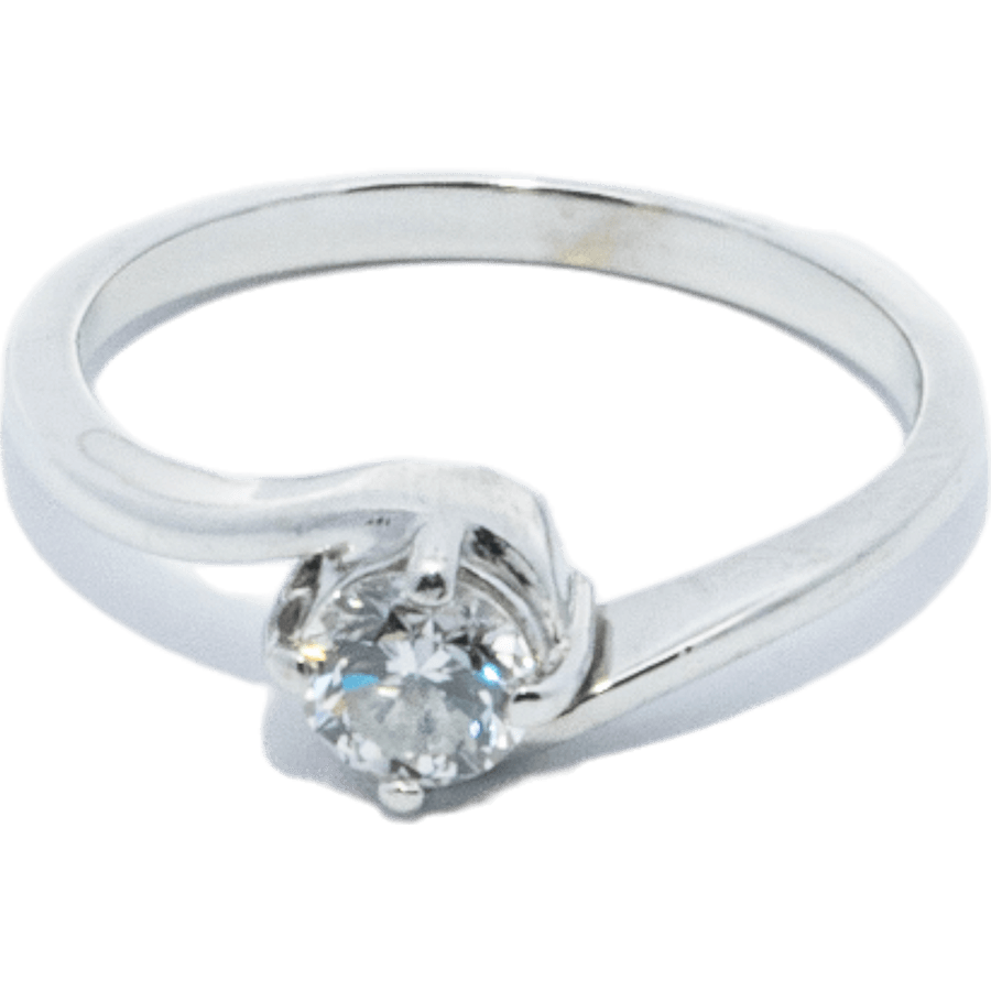  Ring 18k White Gold with 0.42 Carats of Diamond