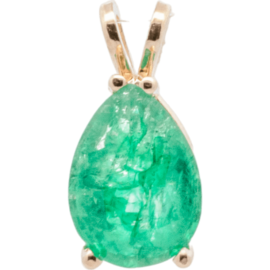  Pendant 10k Yellow Gold with Natural Emerald