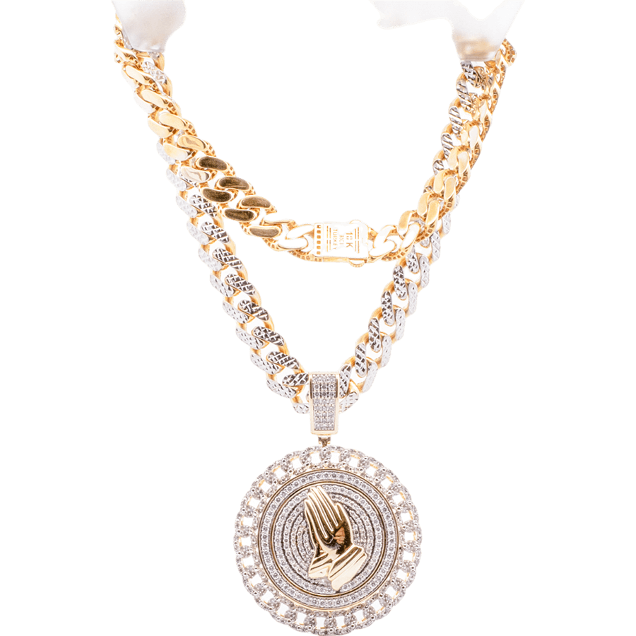  Necklace 10k Two Toned Gold with 2 Carats of Diamonds