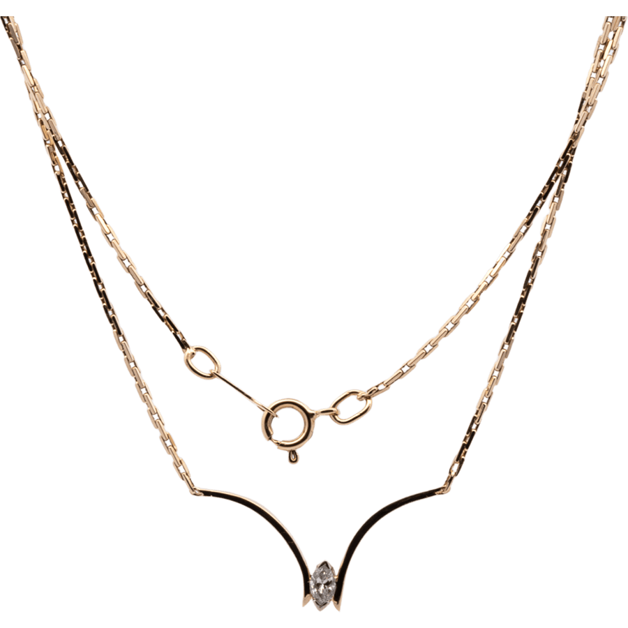  Necklace 14k Yellow Gold with 0.26 Carats of Diamonds