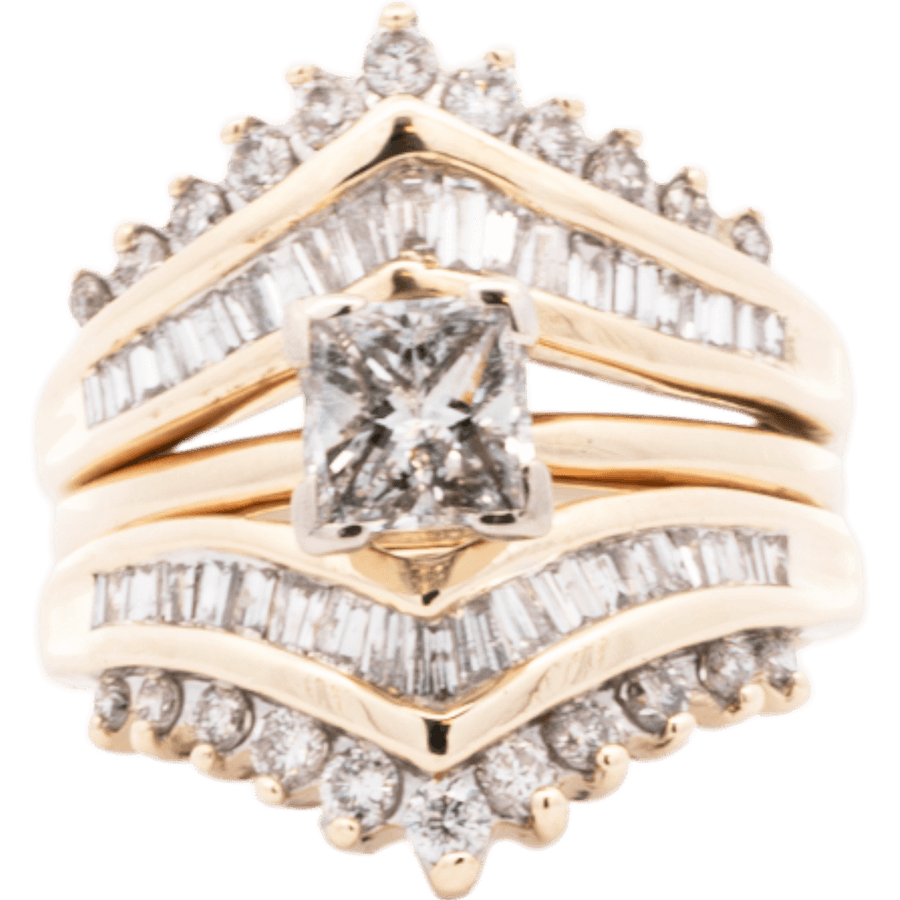  Ring 14k Yellow Gold with 2.41 Carats of Diamonds