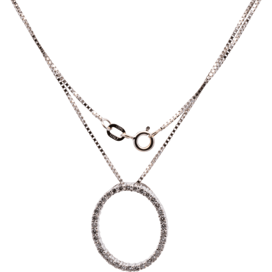  Pendant 14k White Gold with 1.08 Carats of Diamonds