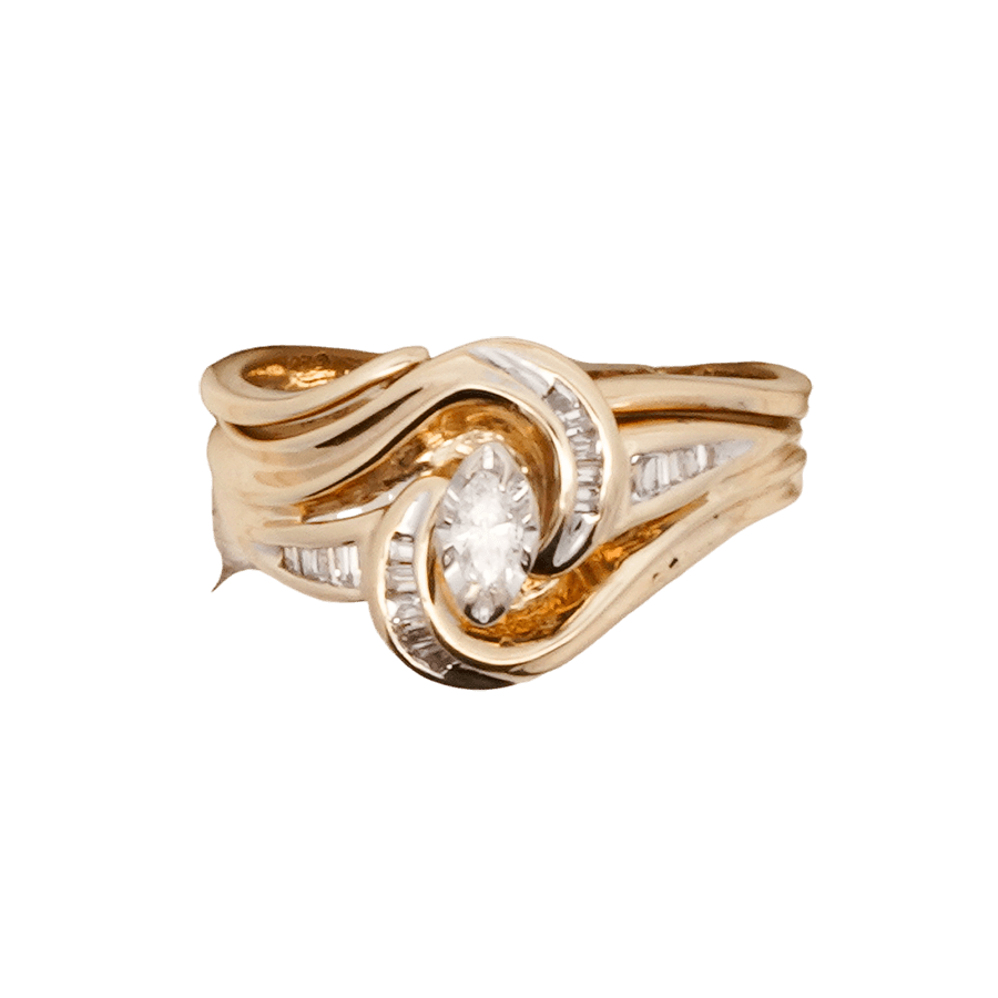  Ring 10k Yellow Gold with 0.19 Total Carats of Diamonds