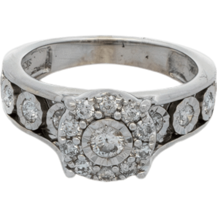  Ring 10k White Gold with 0.48 Total Carats of Diamonds