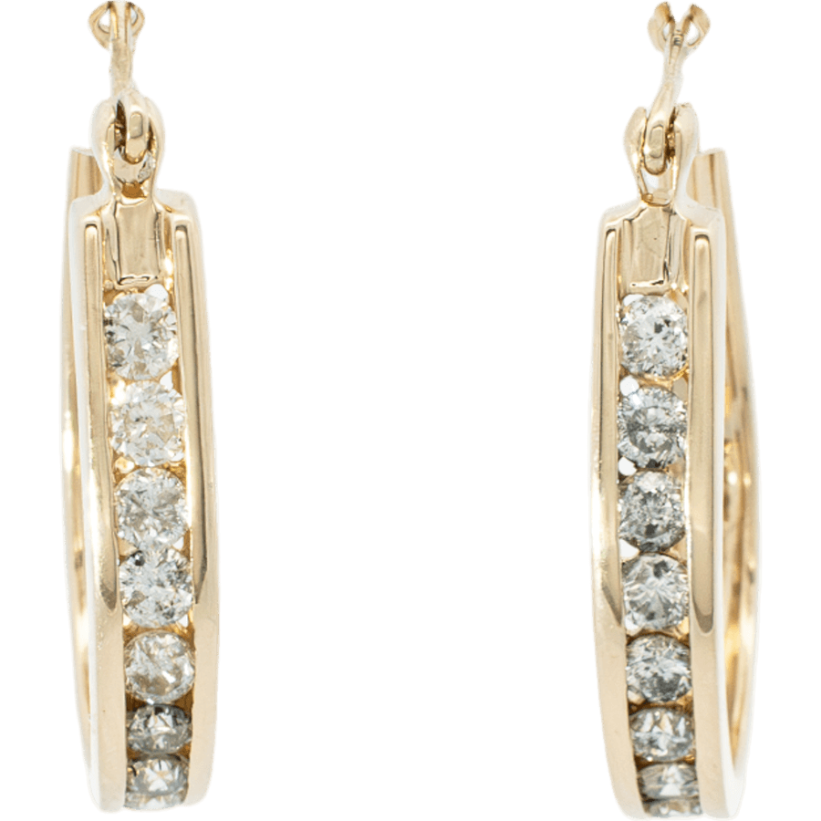  Earrings 14k Yellow Gold with 0.96 Total Carats of Diamonds