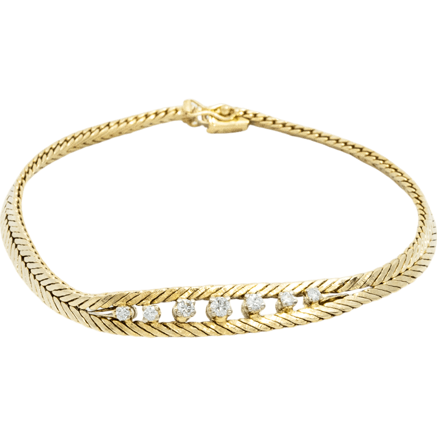  Bracelet 18k Yellow Gold with 0.23 Total Carats of Diamonds