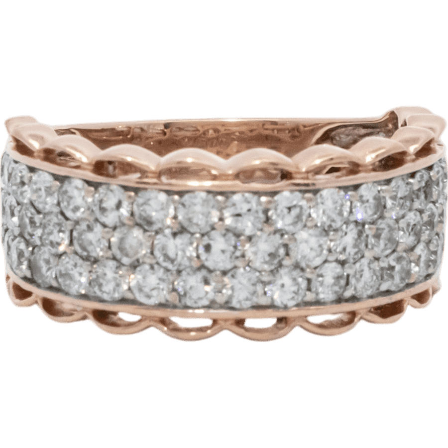  Ring 14k Rose Gold With 2.16 Carats of Diamonds