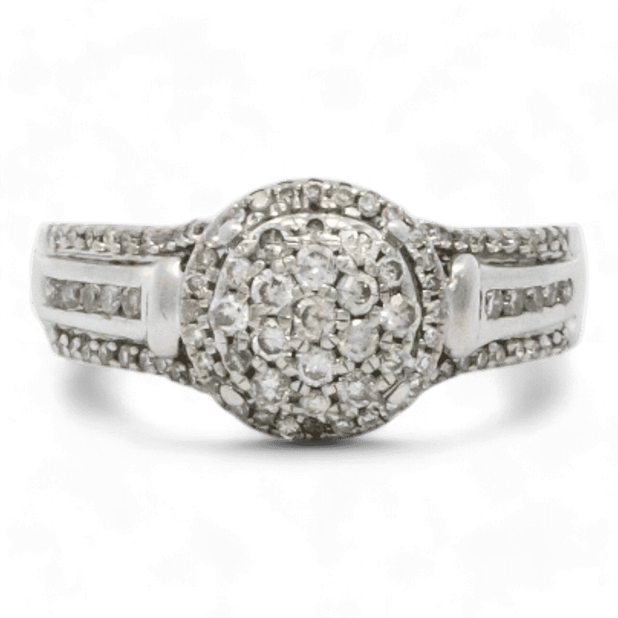  Ring 10k White Gold with 0.615 Carats of Diamonds