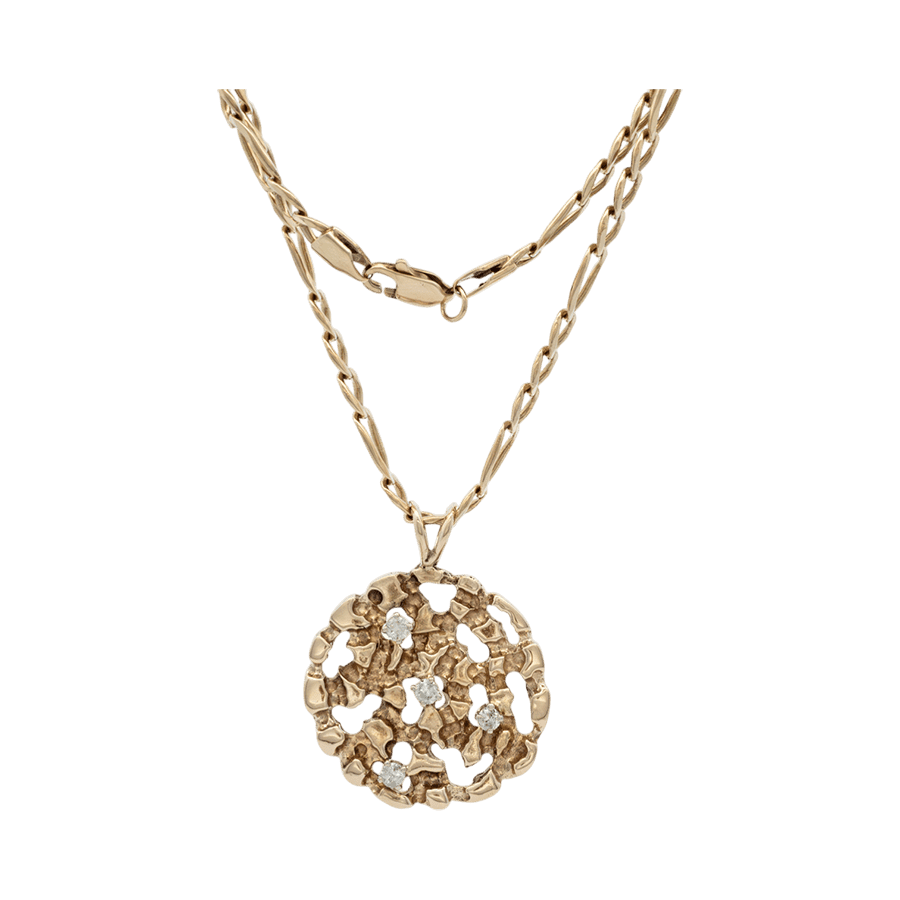  Necklace 14k Yellow Gold with 0.44 Carats of Diamonds