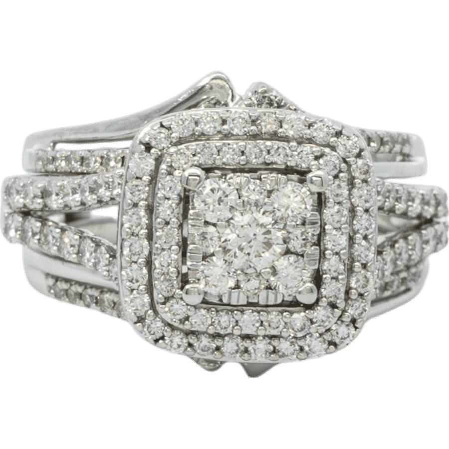  Ring 14k White Gold With 1.69 Carats of Diamonds