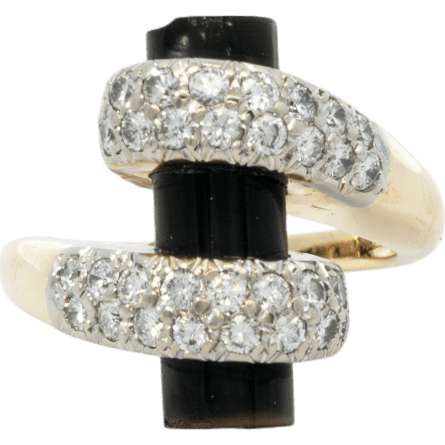  Ring 18k Yellow Gold With 0.96 Carats of Diamonds