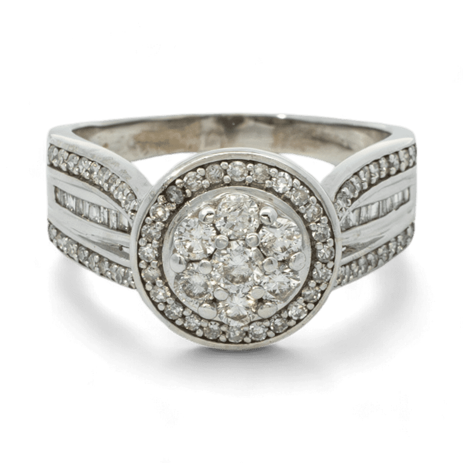  Ring 10k White Gold With 1 Carat of Diamonds